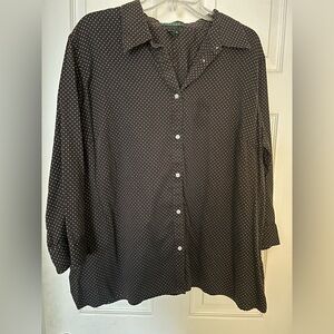 Lauren by RL  brown  Polka Dot Shirt